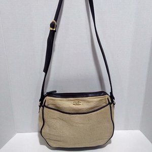 Etienne Aigner Tan Jute Shoulder Bag